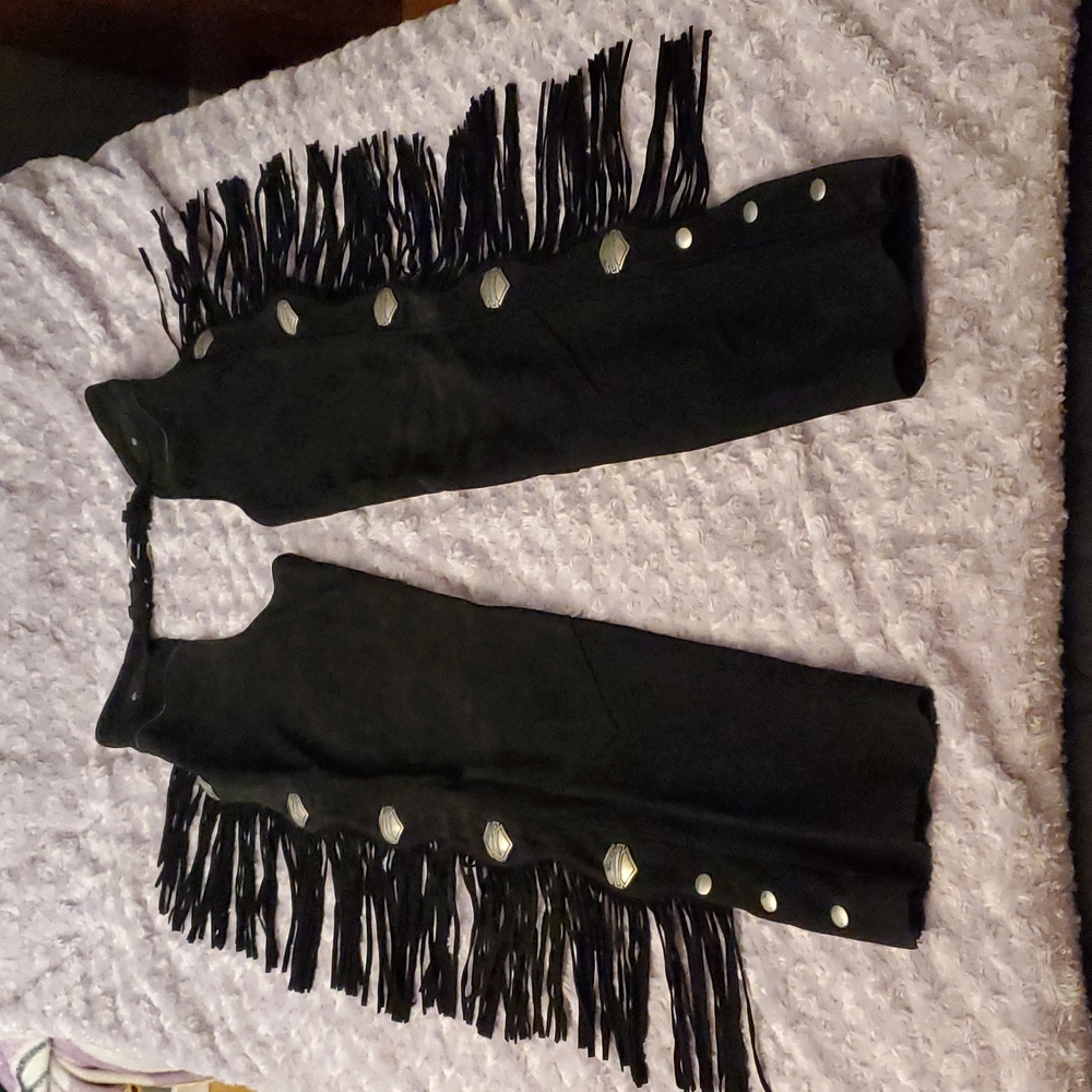 Genuine Harley Davidson fringe suede moto chaps